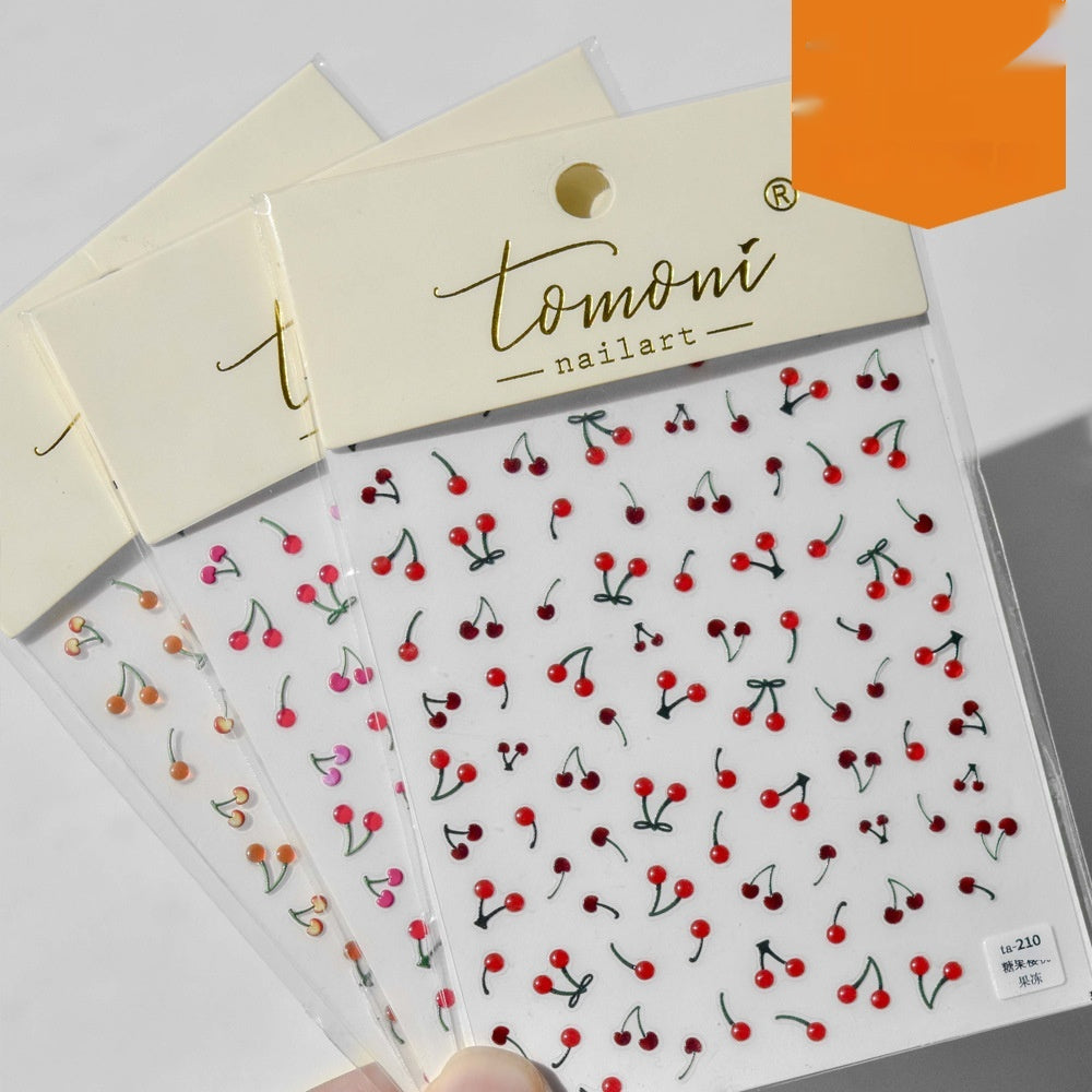 Cute Nail Art Stickers for Manicure - Cherry & Cartoon Designs, Assorted Styles