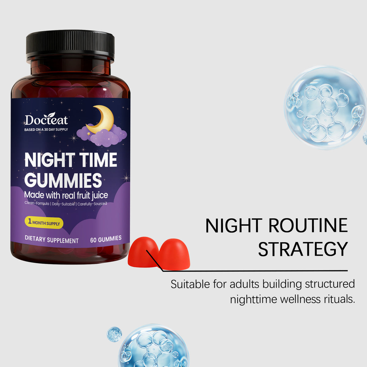 Stress-Relief Gummy Candies - 60 Gummies