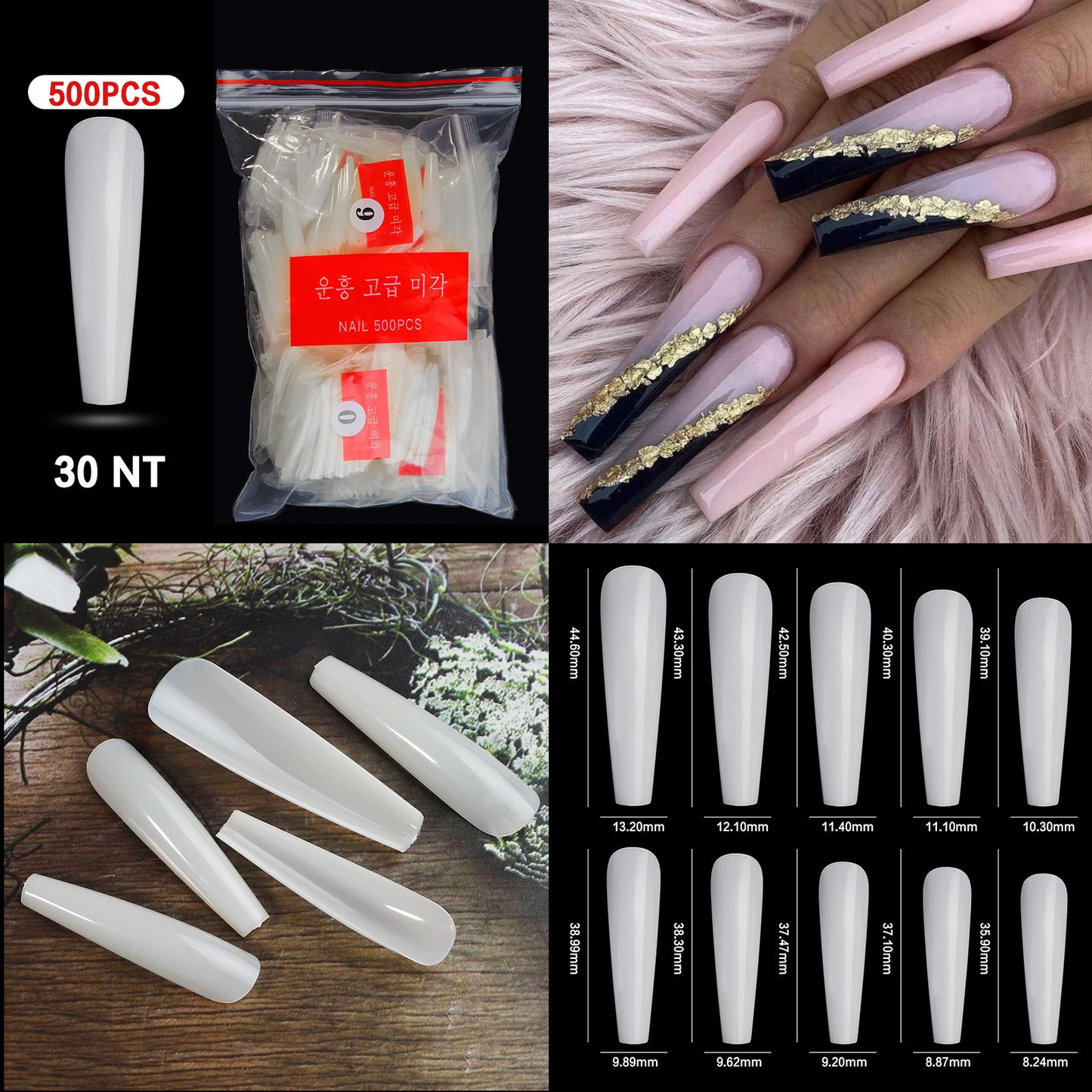 French Pointed Non-Marking Ballet Nail Art Tools - Transparent