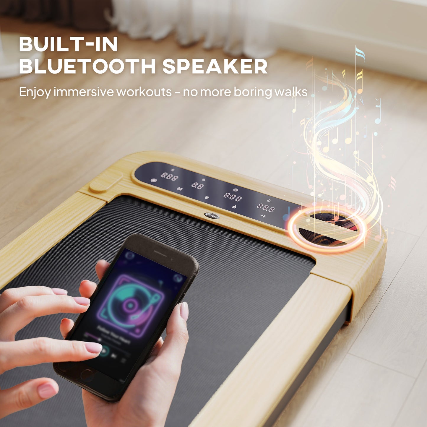 Under Desk Treadmill with Bluetooth Speaker & LED Display