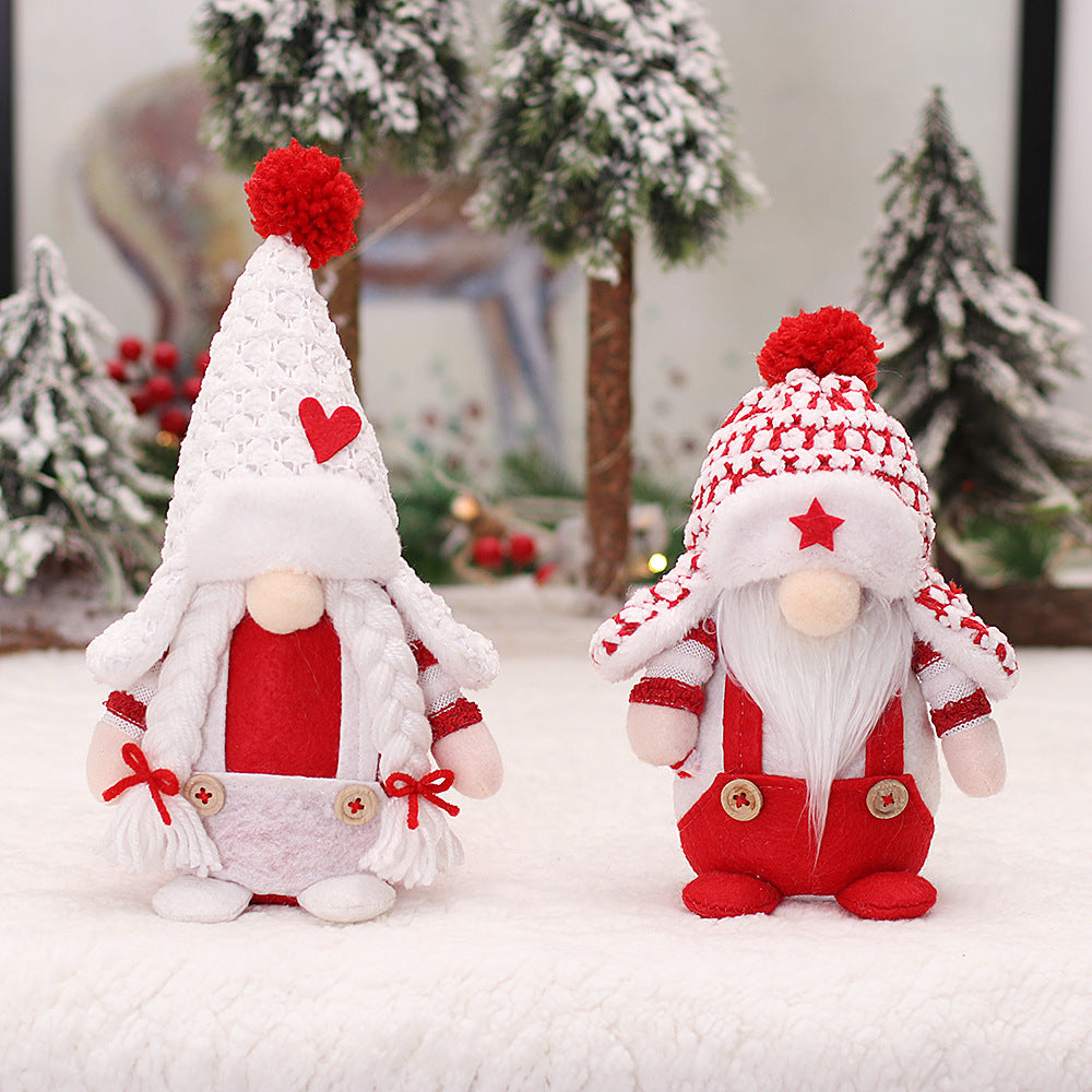 Christmas Couple Ushanka Doll Decoration - Faceless Holiday Figurines