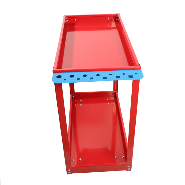 Heavy Duty Steel Utility Cart on Wheels - 400LBS Capacity Industrial Service Cart for Garage Warehouse Workshop - Bright Red