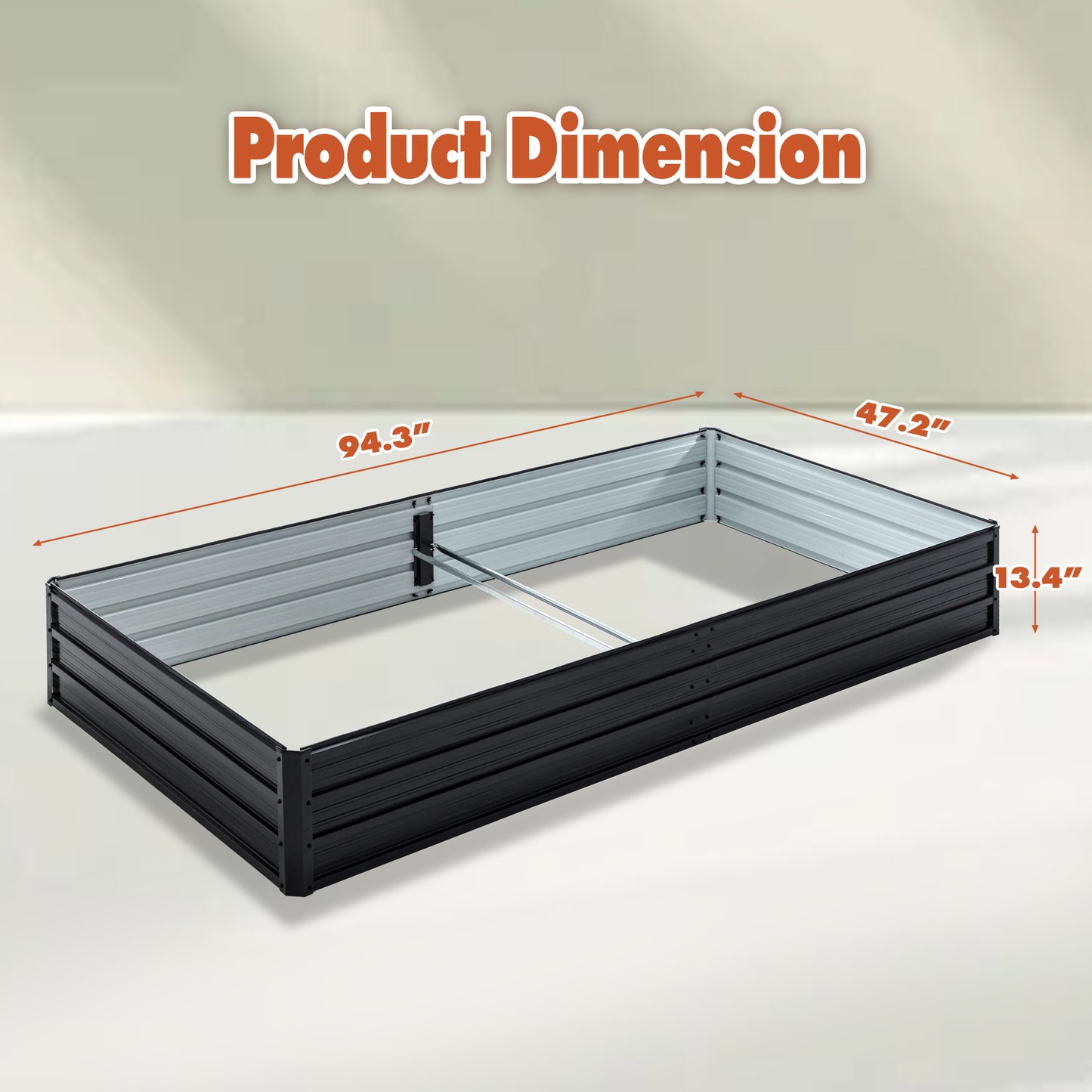 Galvanized Raised Garden Bed Kit for Vegetables Herbs and Fruits - Outdoor Planter