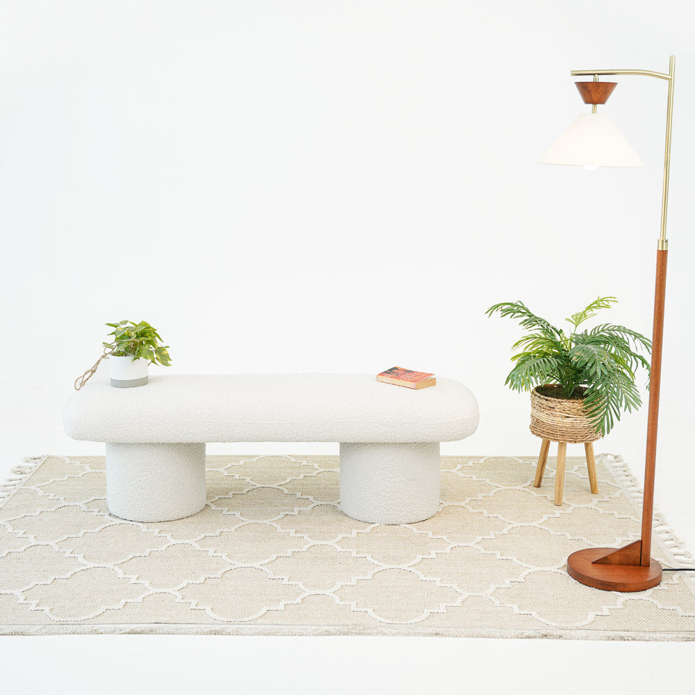 Randolph Ivory Boucle Bench