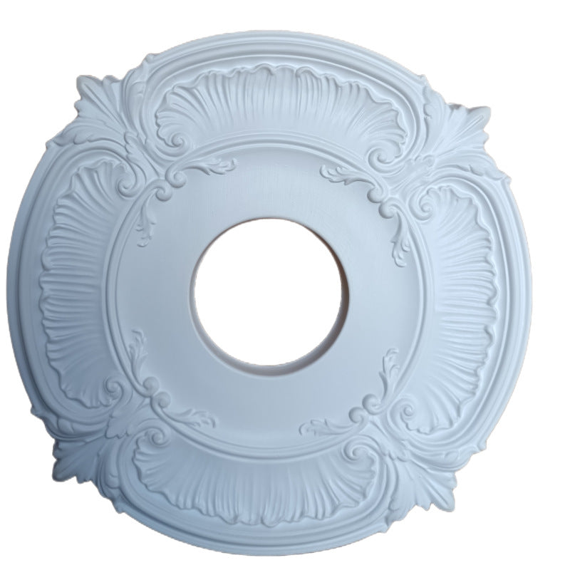 French-Style PU Molded Ceiling Light Fixtures Imitating Plaster Finish