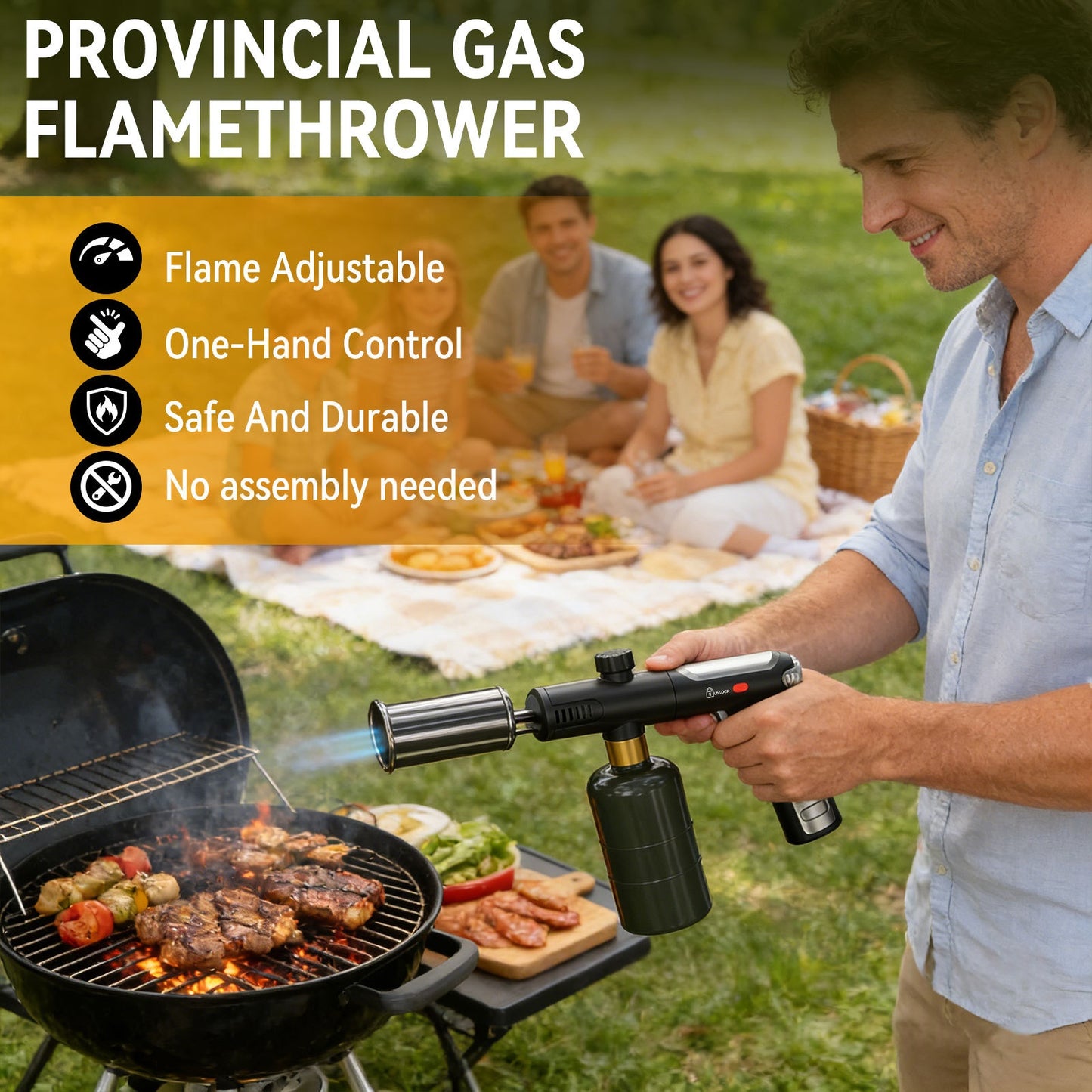 Portable Kitchen Blowtorch - Adjustable Flame Weeding Igniter