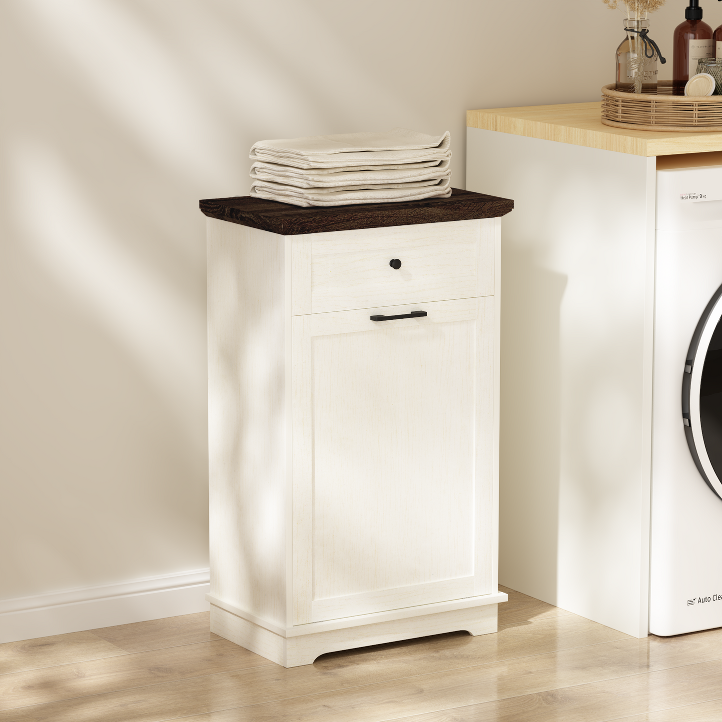 10 Gallon Tilt-Out Trash Cabinet - Antique White