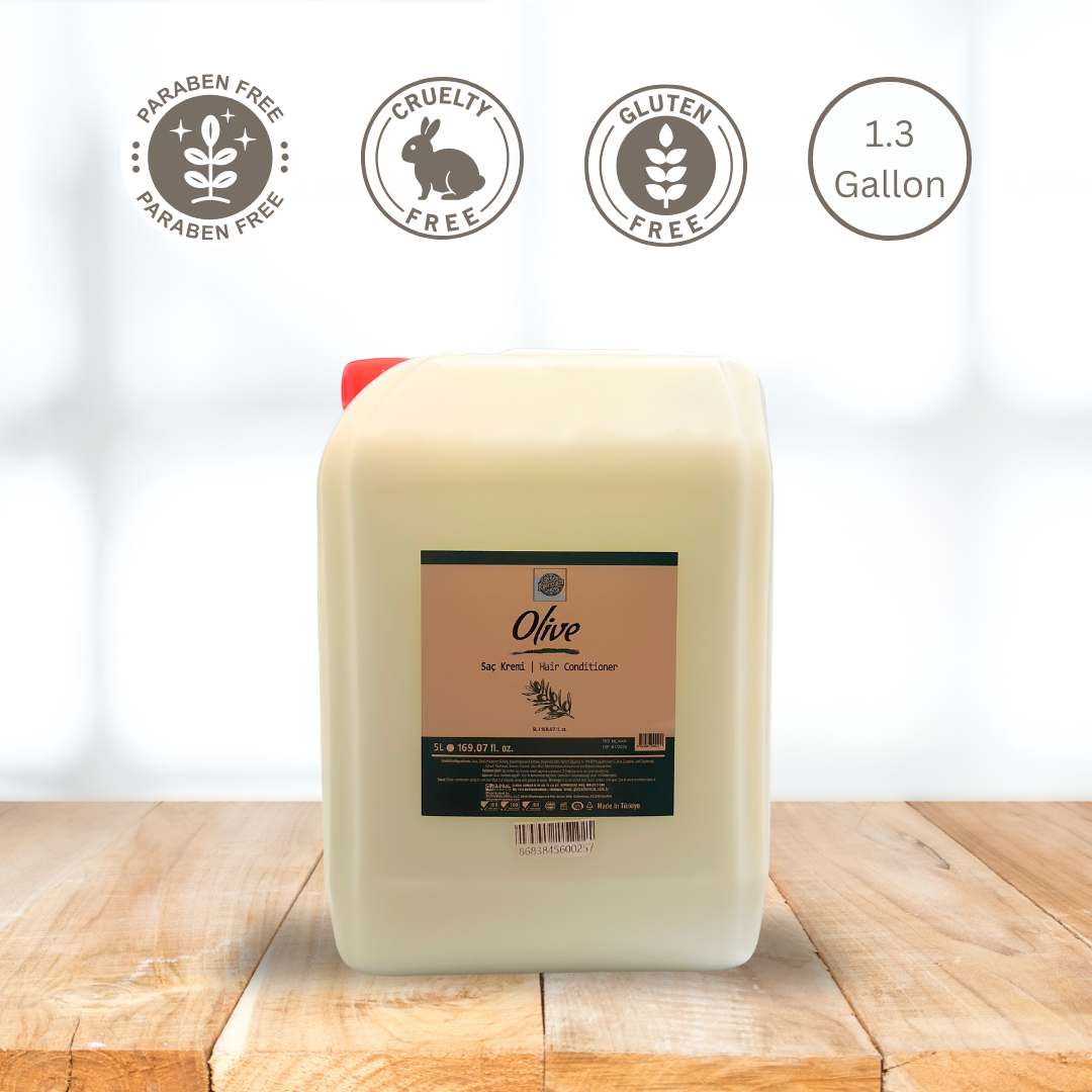 Olive Hair Conditioner - 1.3 Gallon (5L) Bulk Refill for Hotels & Salons