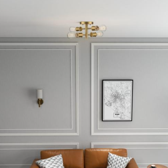 Semi Flush Mount Ceiling Light Fixture - 4 Light Vintage Pendant for Hallway Kitchen Bedroom
