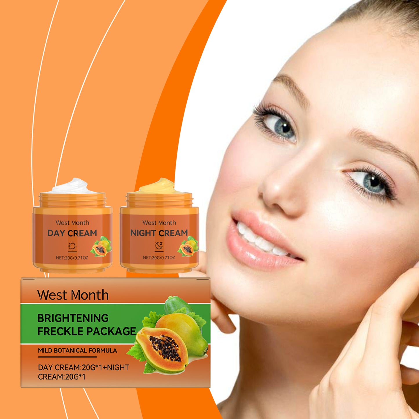 Papaya Facial Cream Set - Vitamin C Day & Niacinamide Night Moisturizer