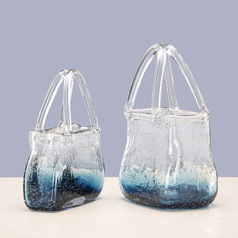 Small Hydroponic Flower Vase in Clear Glass Container for Living Room