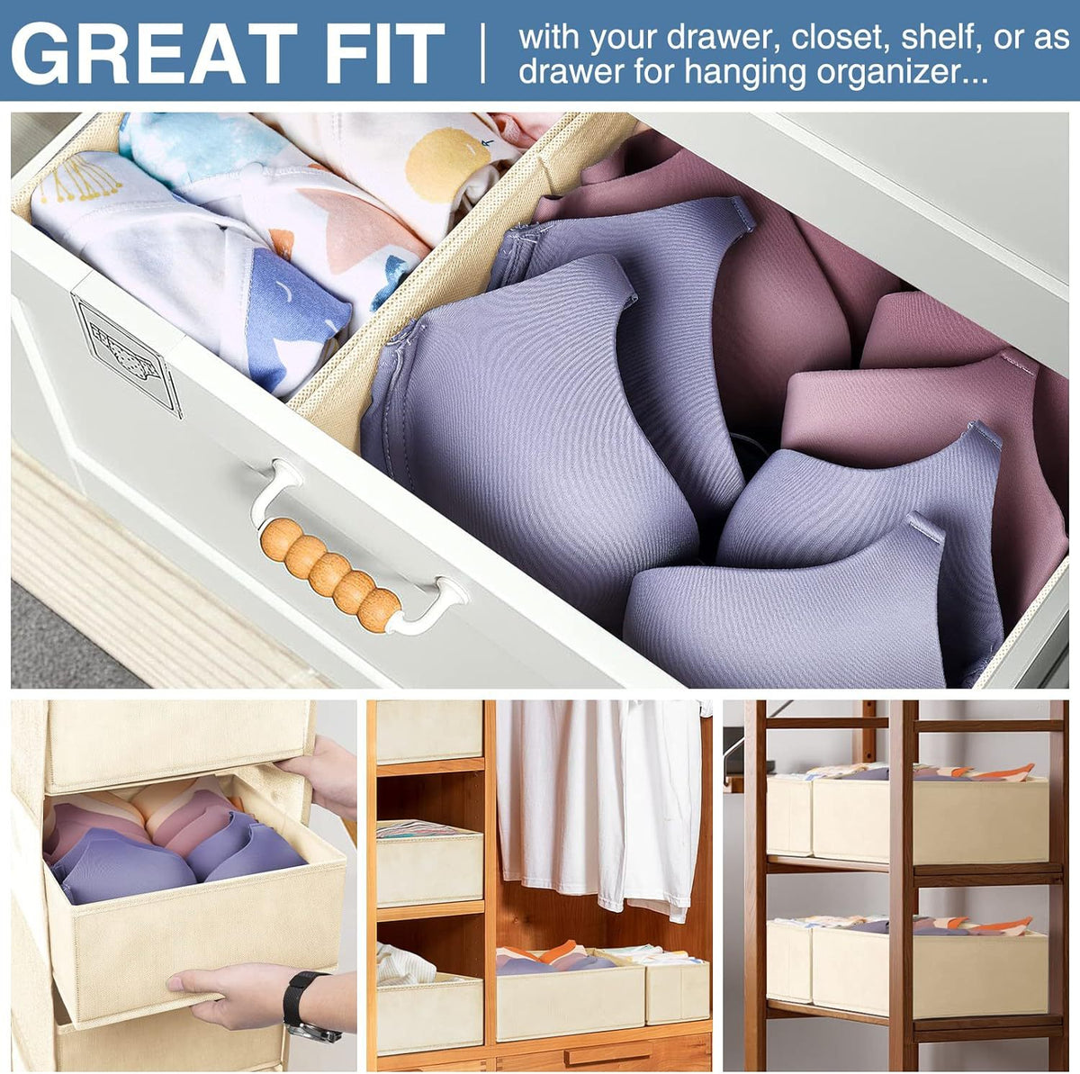 Fabric Storage Box Set - Uncovered Household Organization Containers