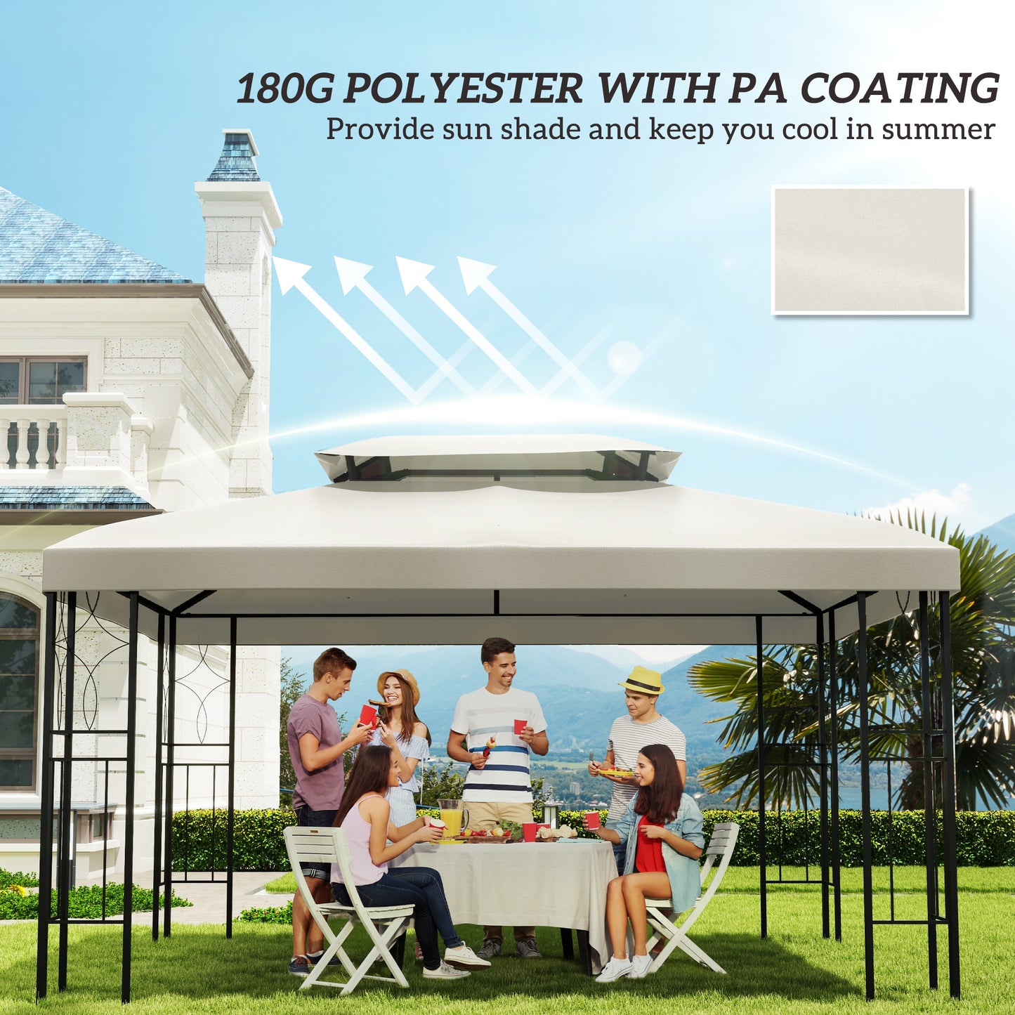 Replacement Canopy for 10x13 Gazebo Model 84C-101 - Charcoal