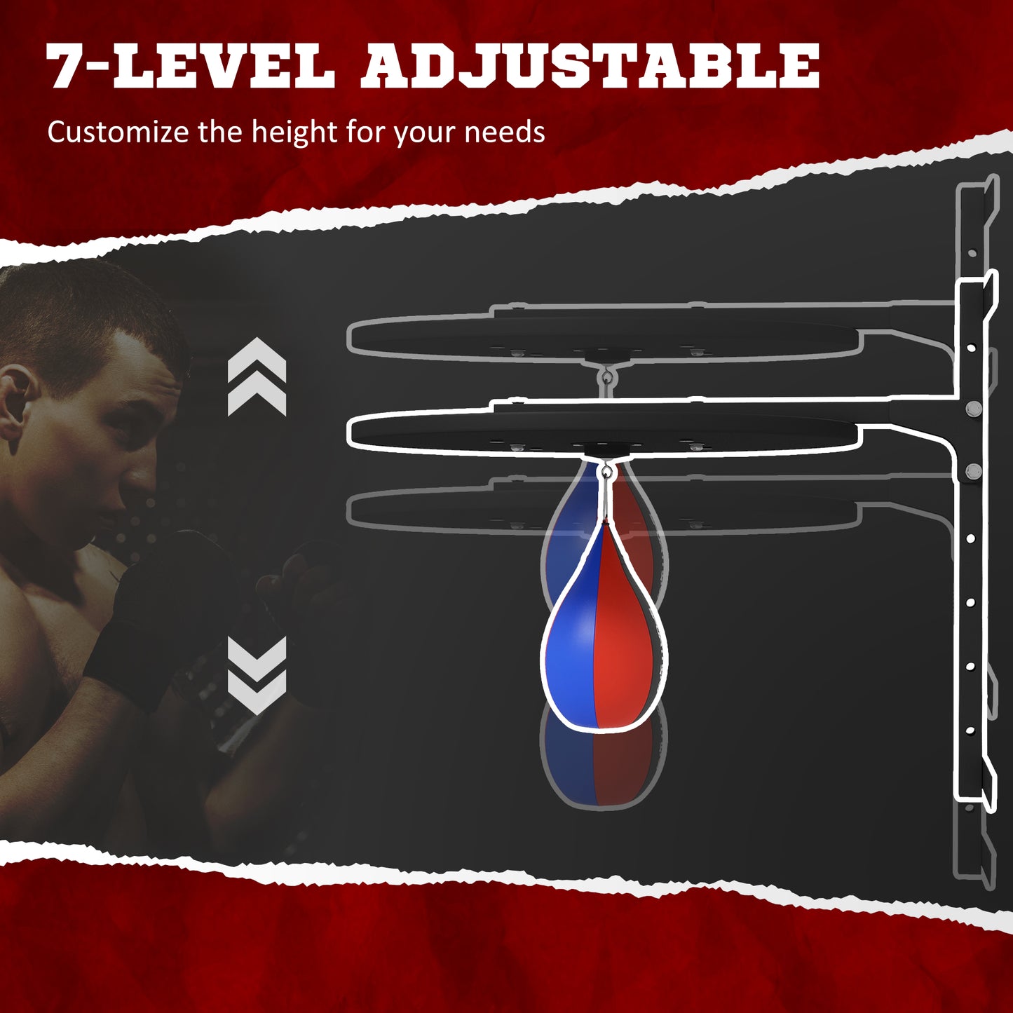 Wall Mounted Speed Bag Platform - Adjustable Height Training Kit