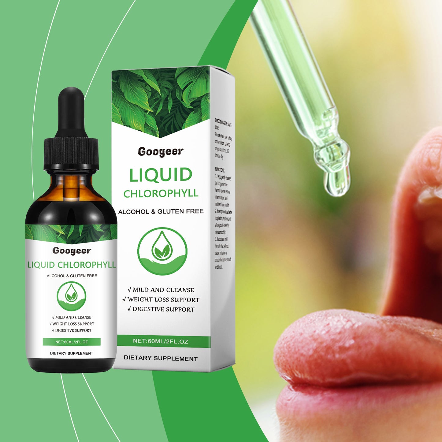 Liquid Chlorophyll Dietary Supplement - Natural Body Health Support