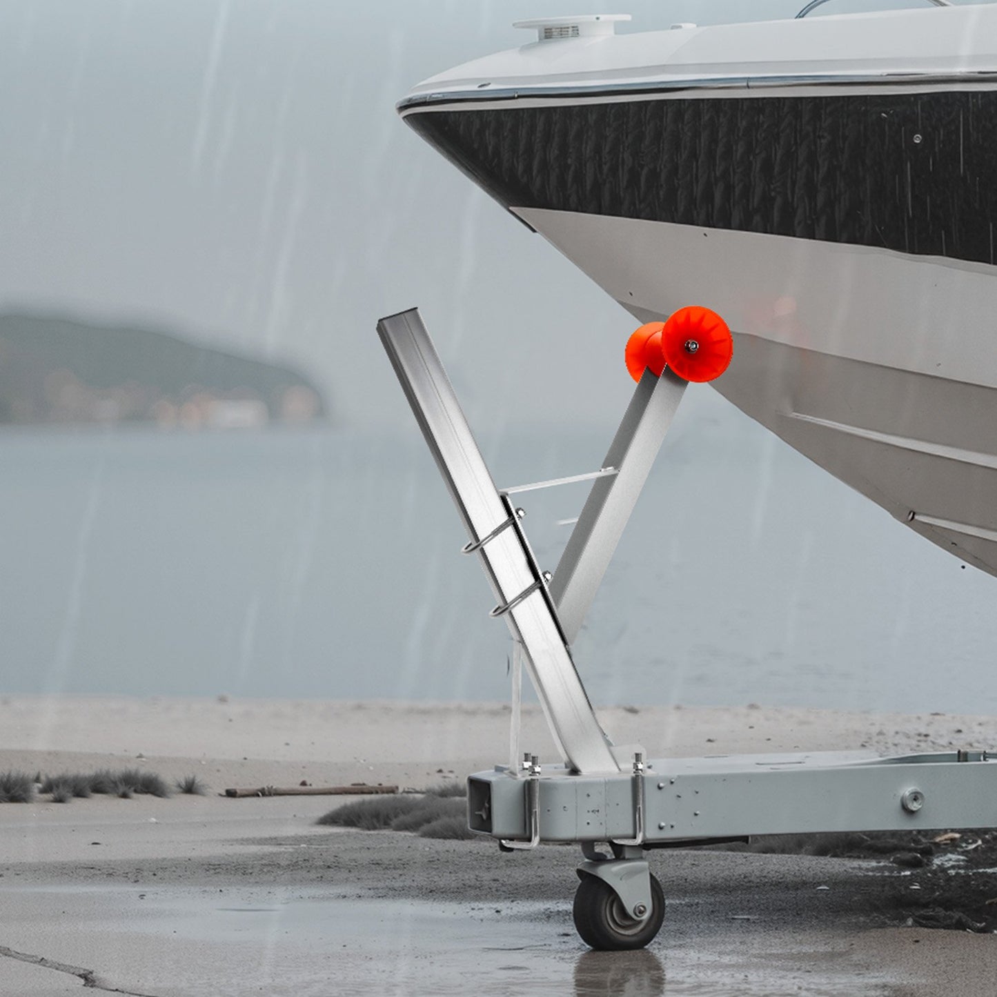 Boat Winch Mount with U-Bolts for 3 Inch W x 3-4 Inch H Trailer Tongue - Galvanized Steel