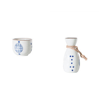 Chinese Style Ceramic Wine & Hip Flask Set - Retro Home Barware