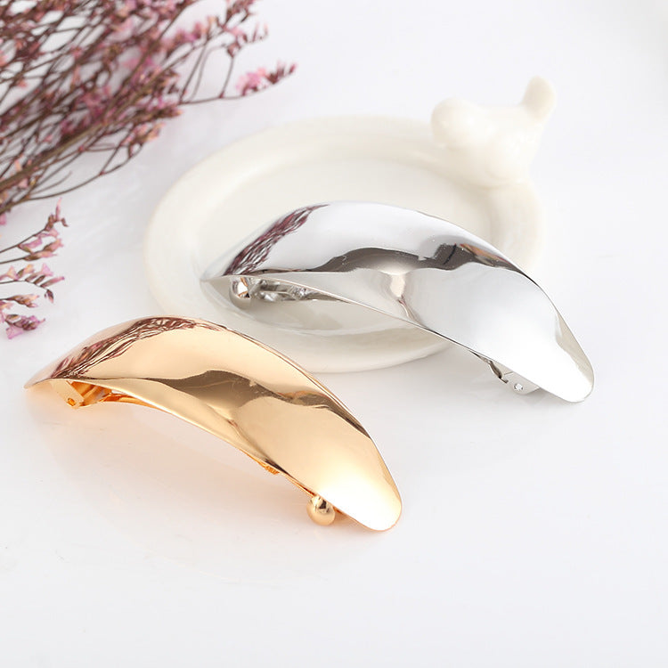 Women's Large Glossy Metal Hair Barrettes - Simple Fashion Hair Accessories