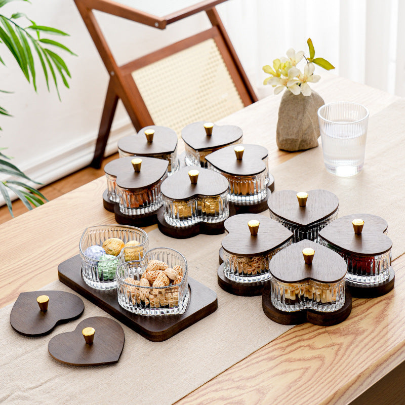 Glass Food Storage Container with Multiple Grids - Retro Style Kitchen Organizer