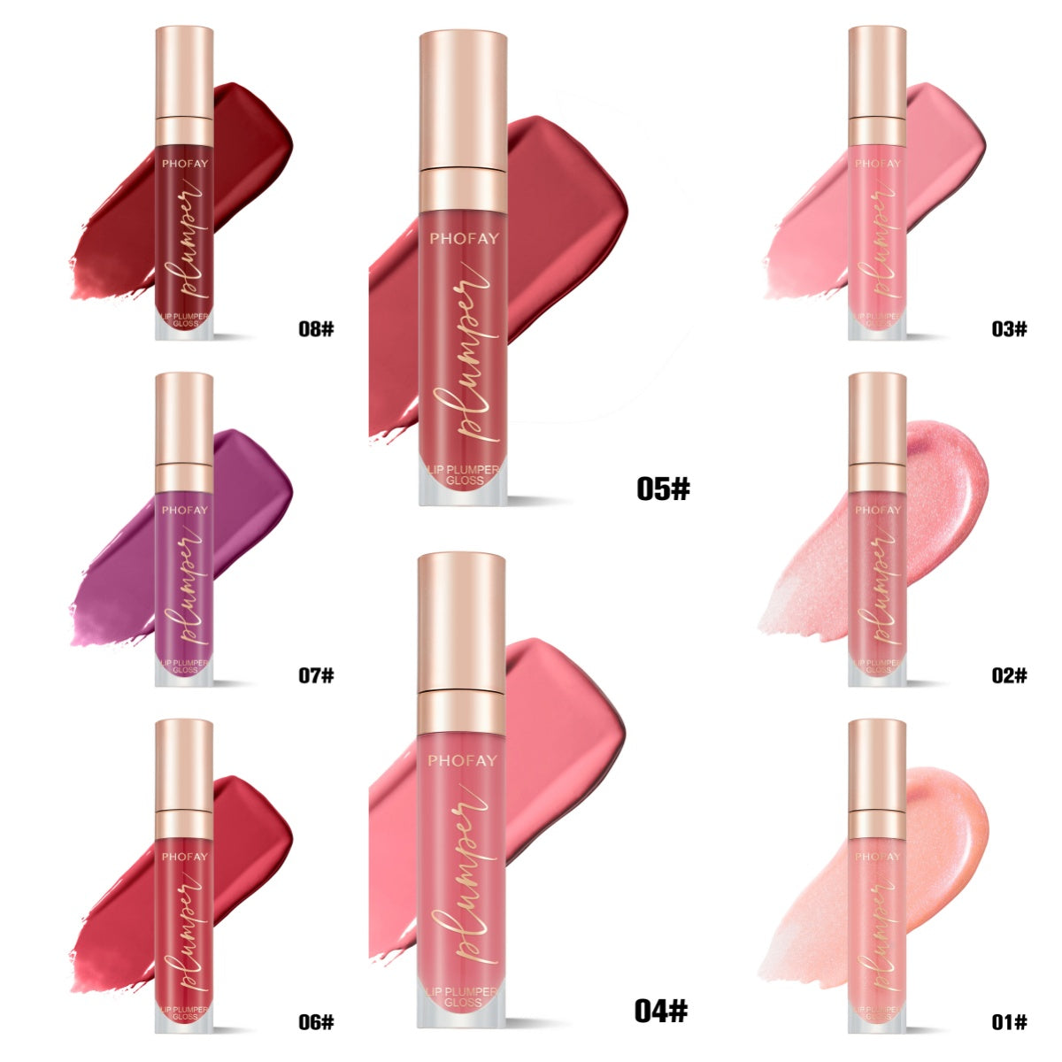 Shiny Lip Plumper Gloss - Hydrating High-Shine Volumizing Lip Makeup