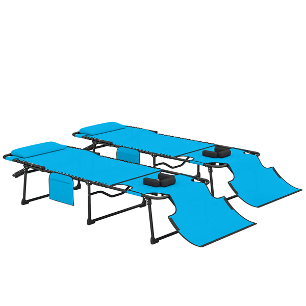 Folding Lounge Chairs for Poolside Relaxation - 2-Pack