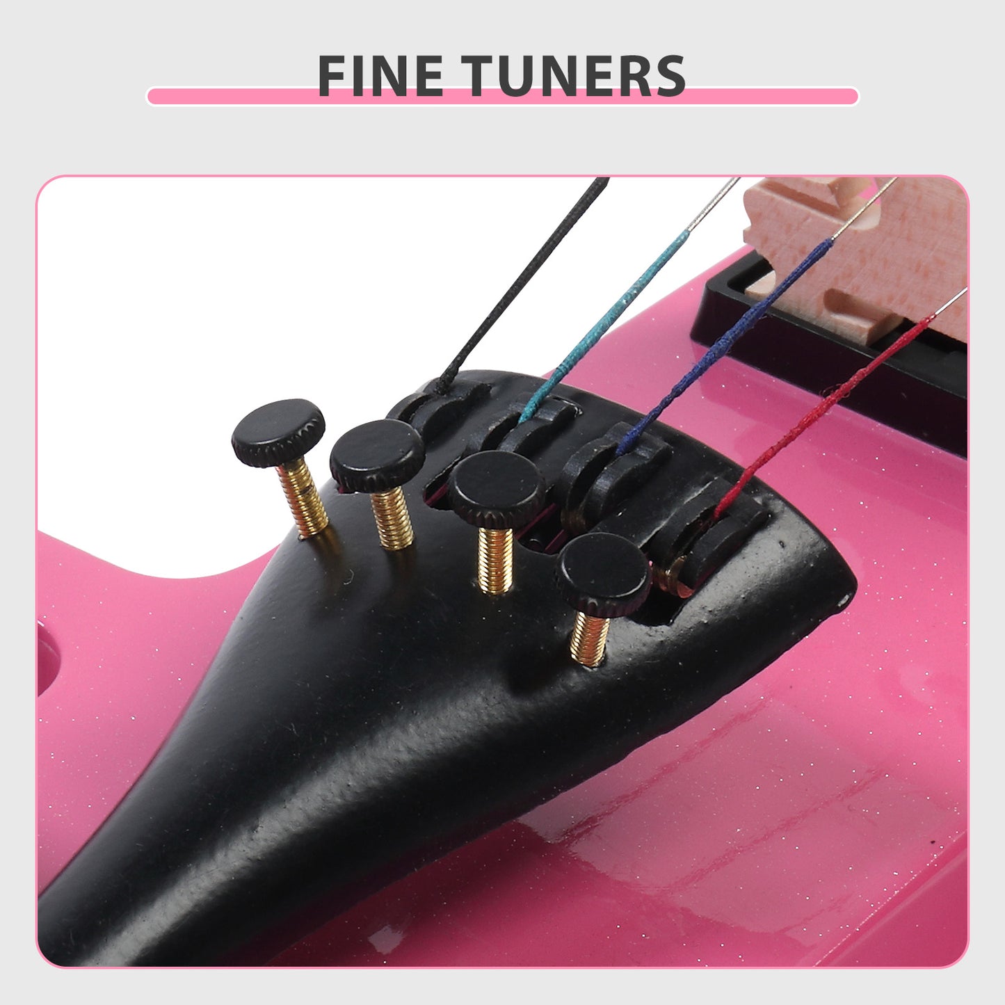 Electric Silent Violin with Case - 4/4 Size, Pink