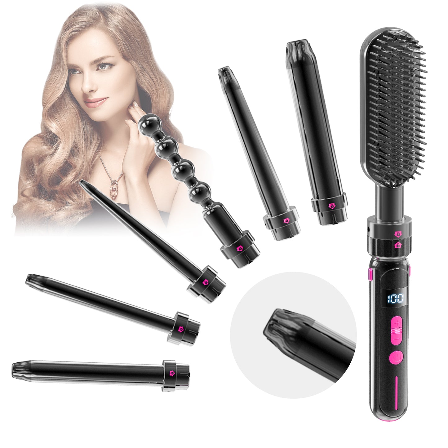 Ceramic 2-in-1 Curling and Straightening Iron with PTC Fast Heating