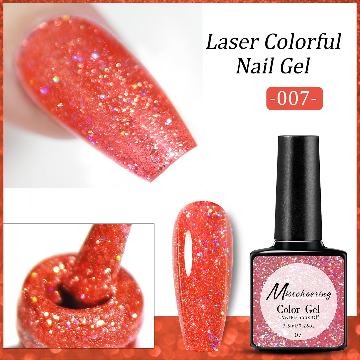 Diamond Sequins Glue for Nail Art - Gradient UV Polish & Glitter Embellishments