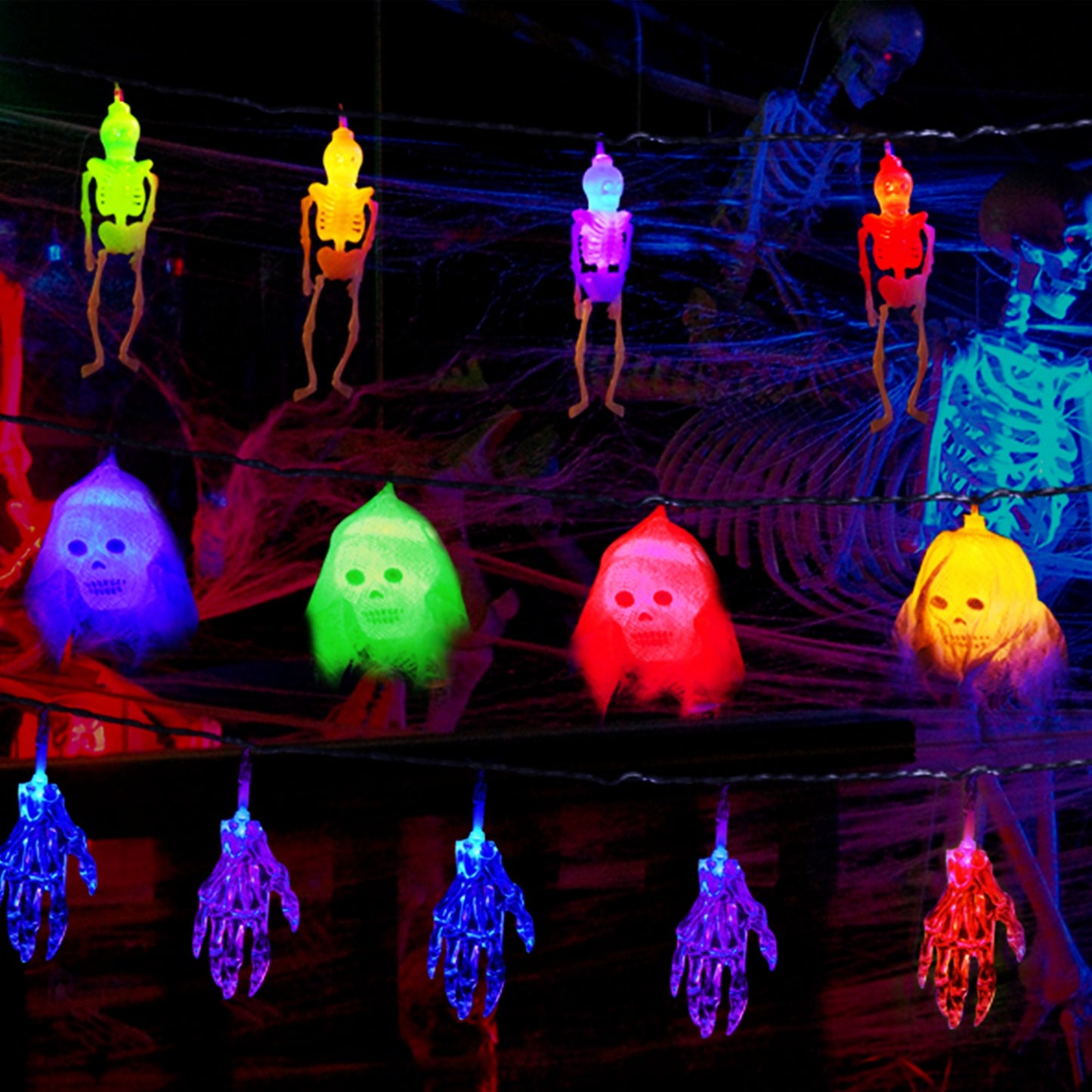 Halloween String Lights Set - 3 Styles, 50 LEDs, 24ft