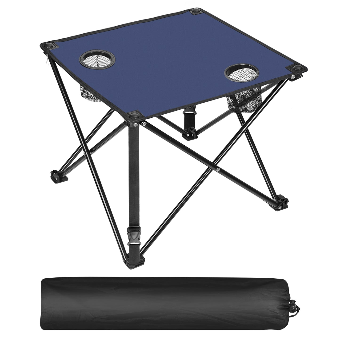 Portable Folding Camping Table with Cup Holders - Multiple Colors & Sets
