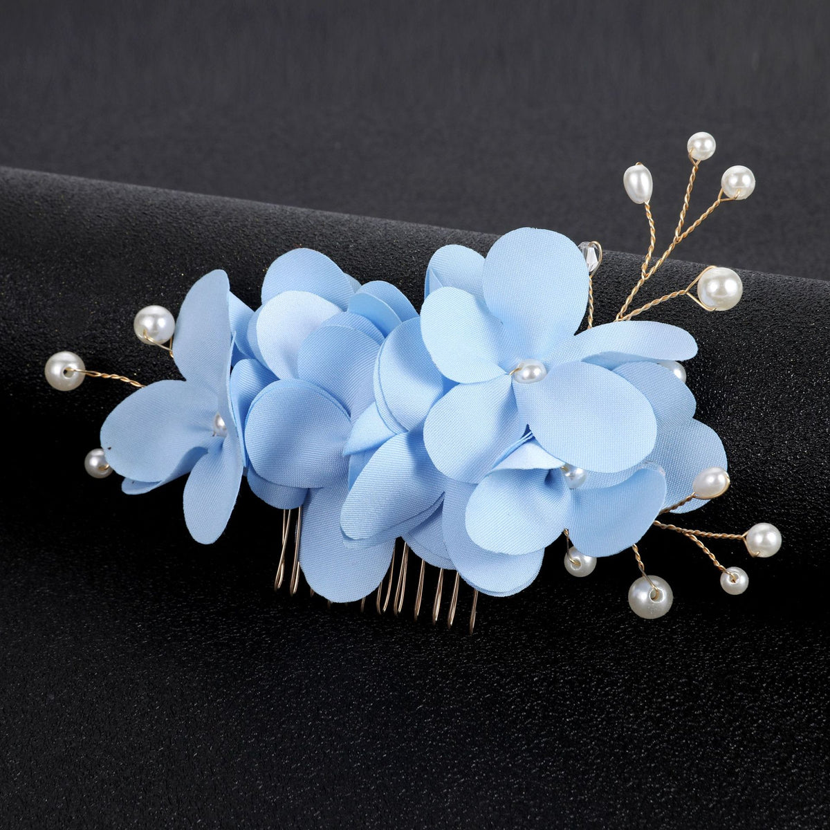 Bride Flower Pearl Hair Comb for Wedding