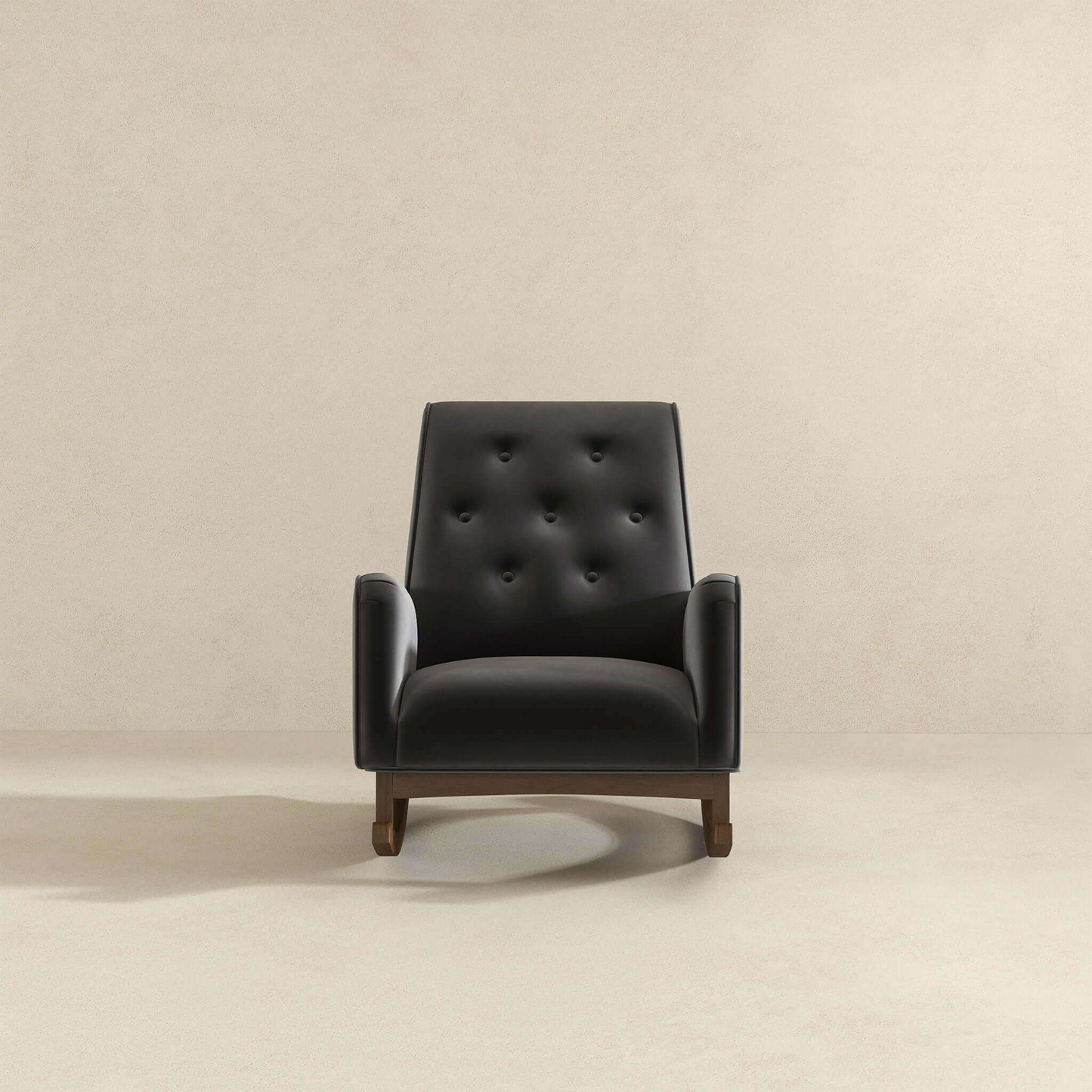 Elegant Style Demetrius Dark Grey Fabric Rocking Chair With Solid