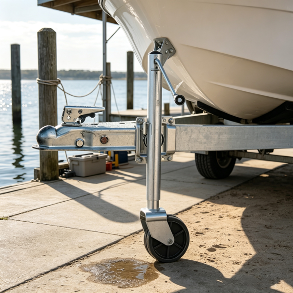 Heavy Duty Swivel Boat Trailer Jack 2000 Lb with Dual Wheels 15-27 Inch Lift