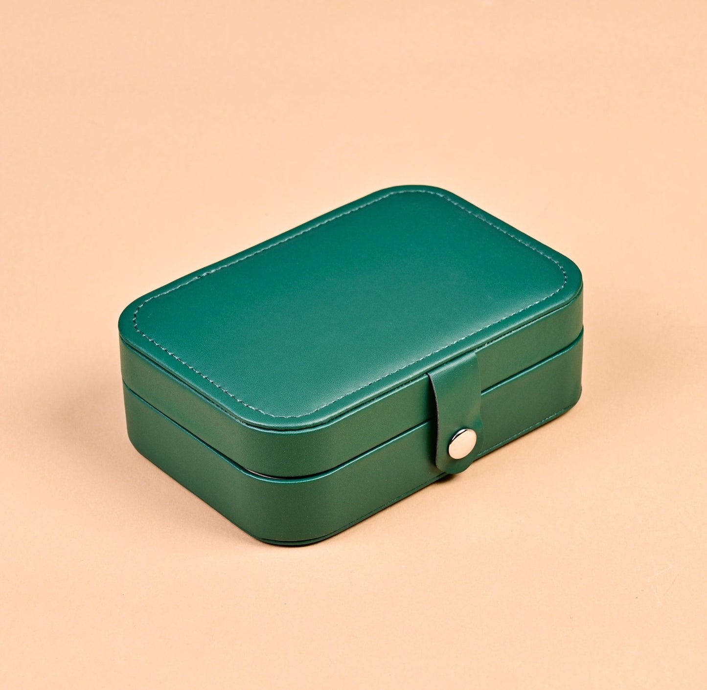 Portable Jewelry Box with Velvet Interior for Rings and Earrings