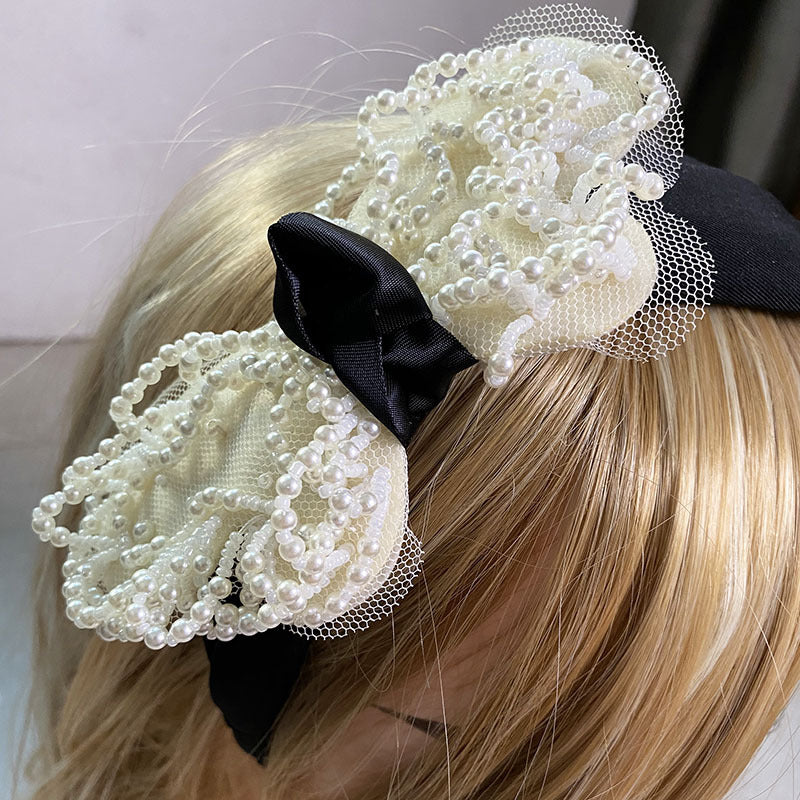 Women's Pearl Headband with Rhinestone - Multiple Colors