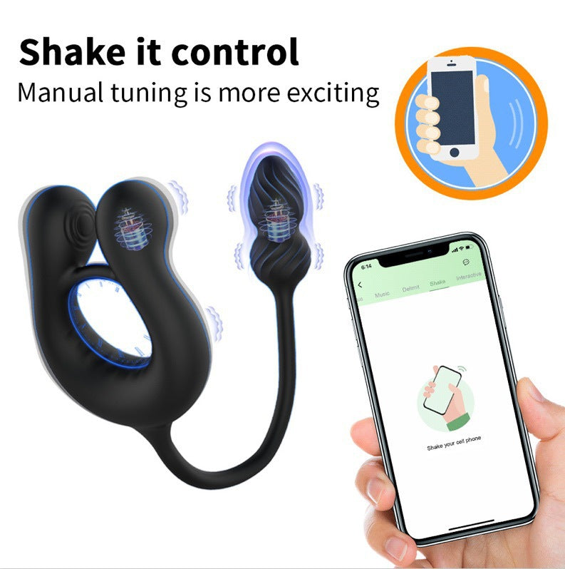3-in-1 Male Pleasure Device with Vibration Ring & Silicone Design - Black