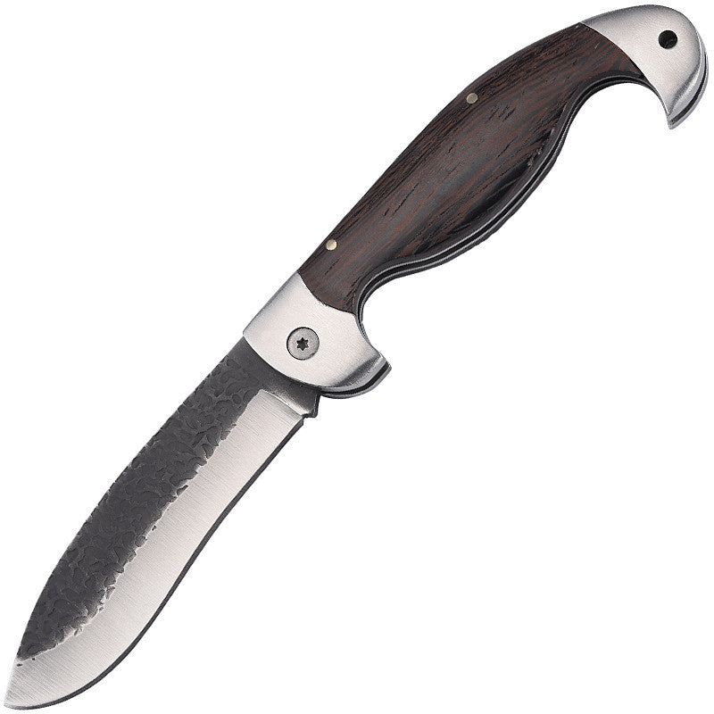 Self-Defense Folding Knife with Stainless Steel Blade and Nylon Sheath - Portable Survival Tool