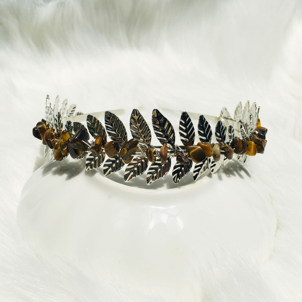 Natural Crystal Hairpin - Handmade Geometric Style