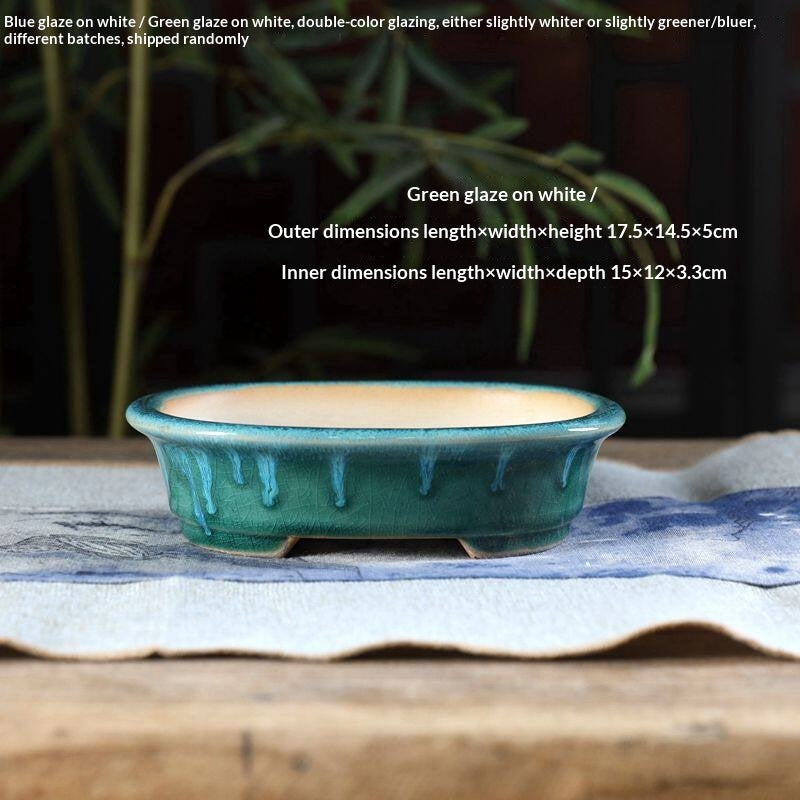Portable Oval Yixing Clay Flower Pot for Home & Garden