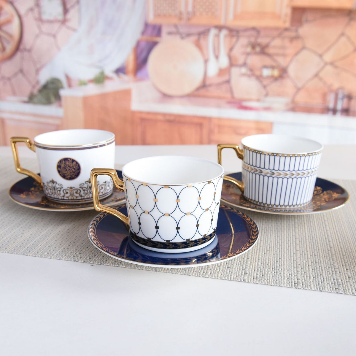 European Bone China Coffee Cup and Saucer Set - Multiple Styles & Capacity