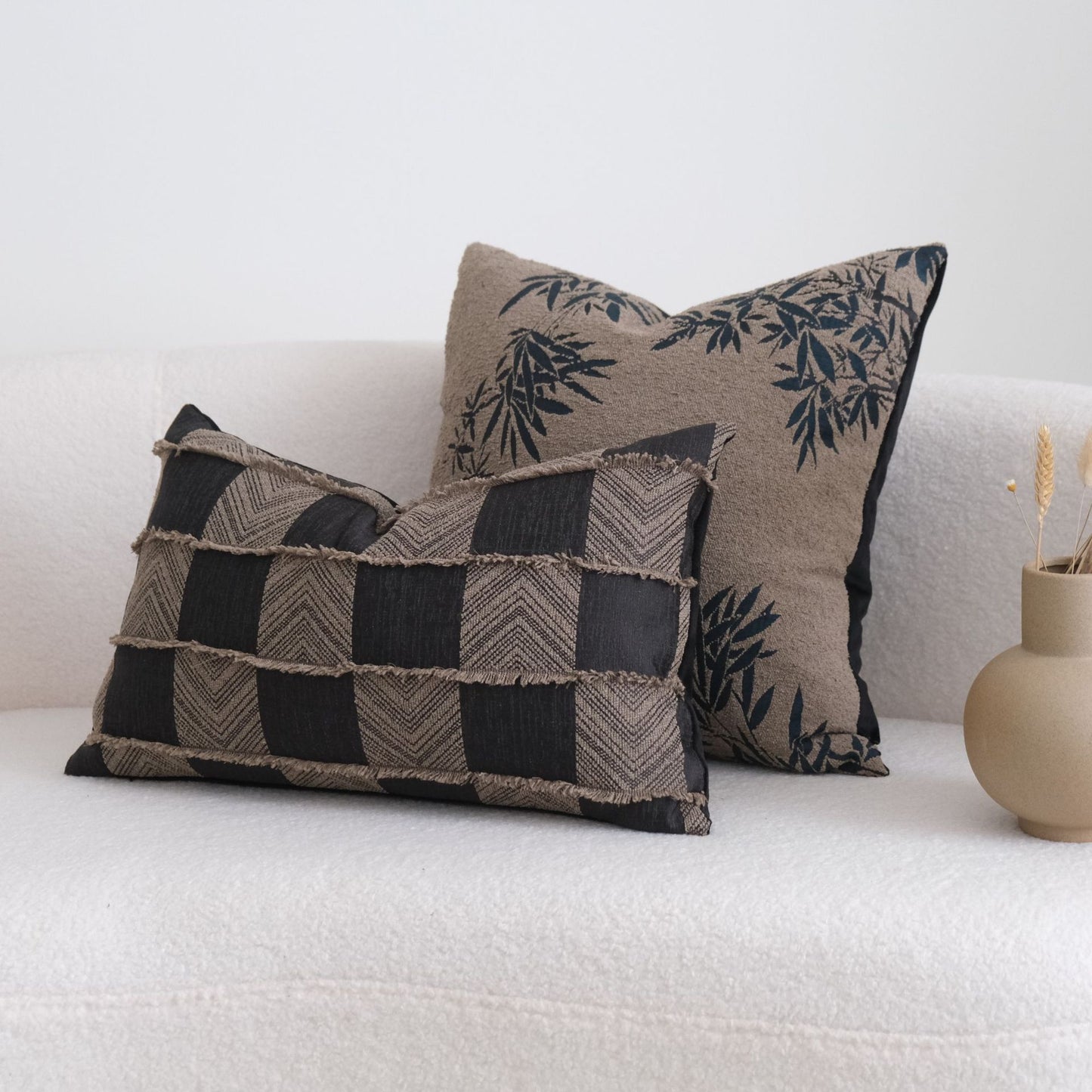 Geometric Pattern Pillowcase with Tassels for Sofa & Home Decor