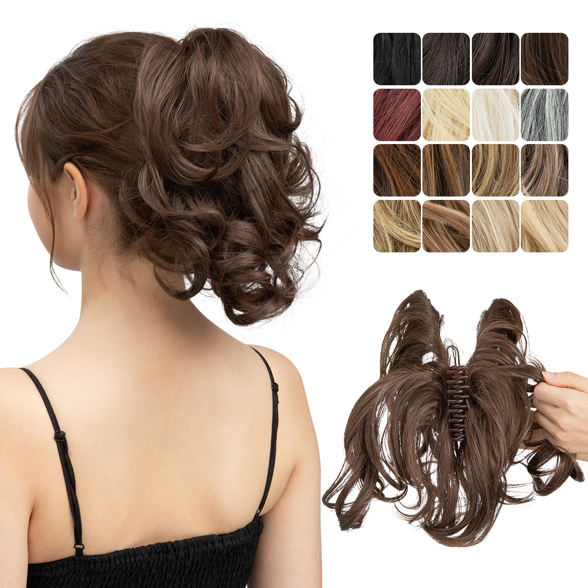 Adjustable Short Ponytail Wig Grip for Women - Natural Fluffy Hair Accessory