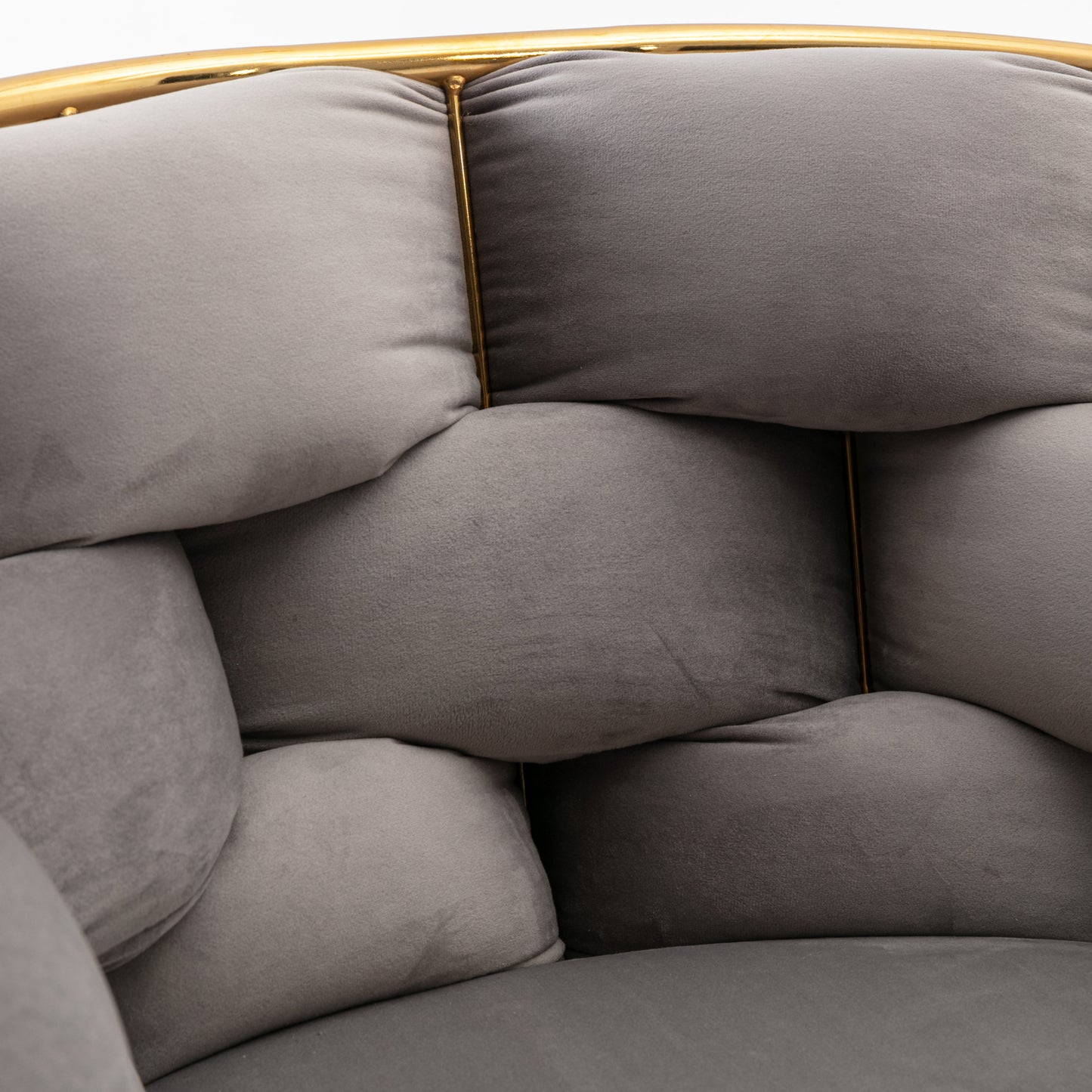 Velvet Accent Chair - Modern Gray Sofa Chair for Bedroom
