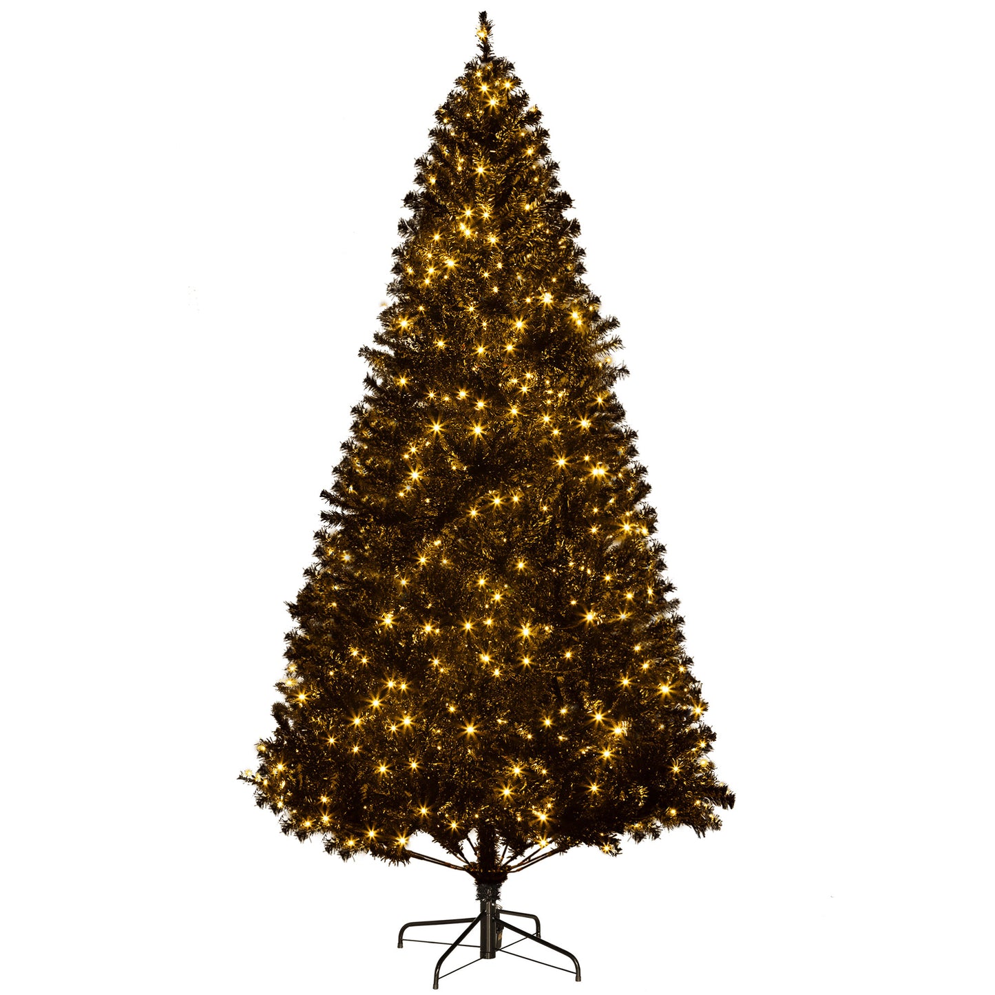 7.5 FT Pre-Lit Artificial Christmas Tree - Black with 500 LED Lights