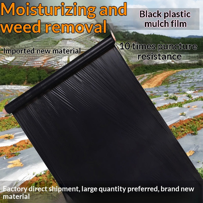 Black Mulch Film for Gardening Weed Control Heavy Duty Plastic Cover