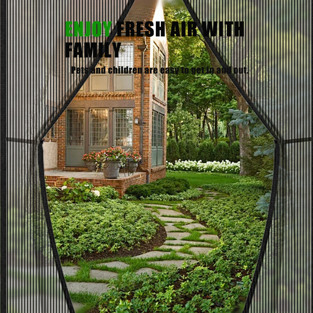Magnetic Mosquito Screen Door - Diamond Mesh, No Drilling, Breathable Insect-proof Mesh