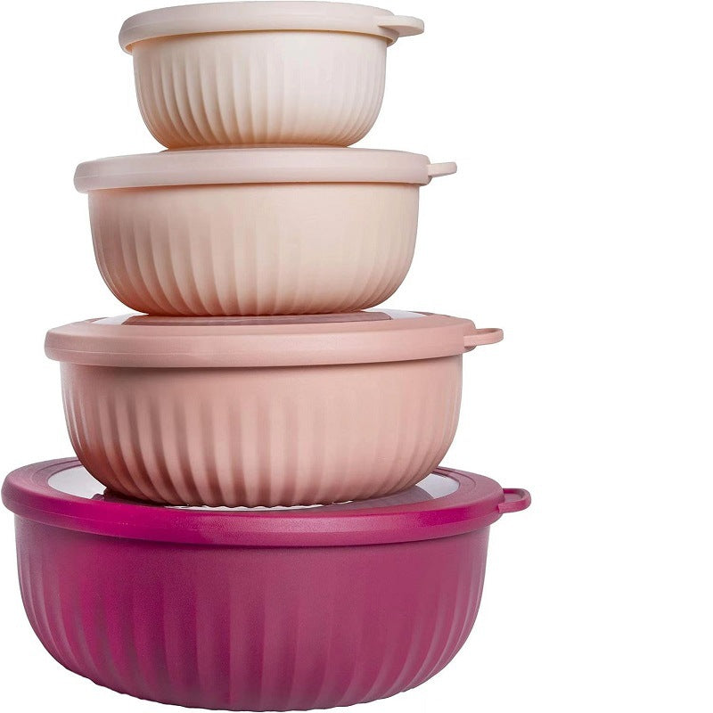 8-Piece Plastic Meal Bowl Set - Colorful Food Storage Bowls for Kitchen