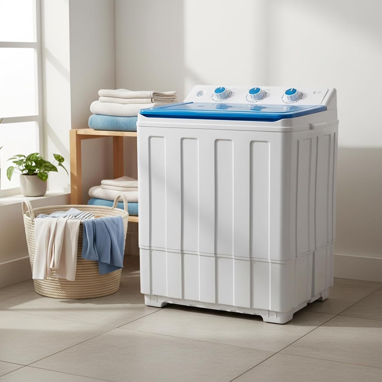 14lbs Portable Washing Machine With 9.5lbs Wash And 4.5lbs Spin, Twin