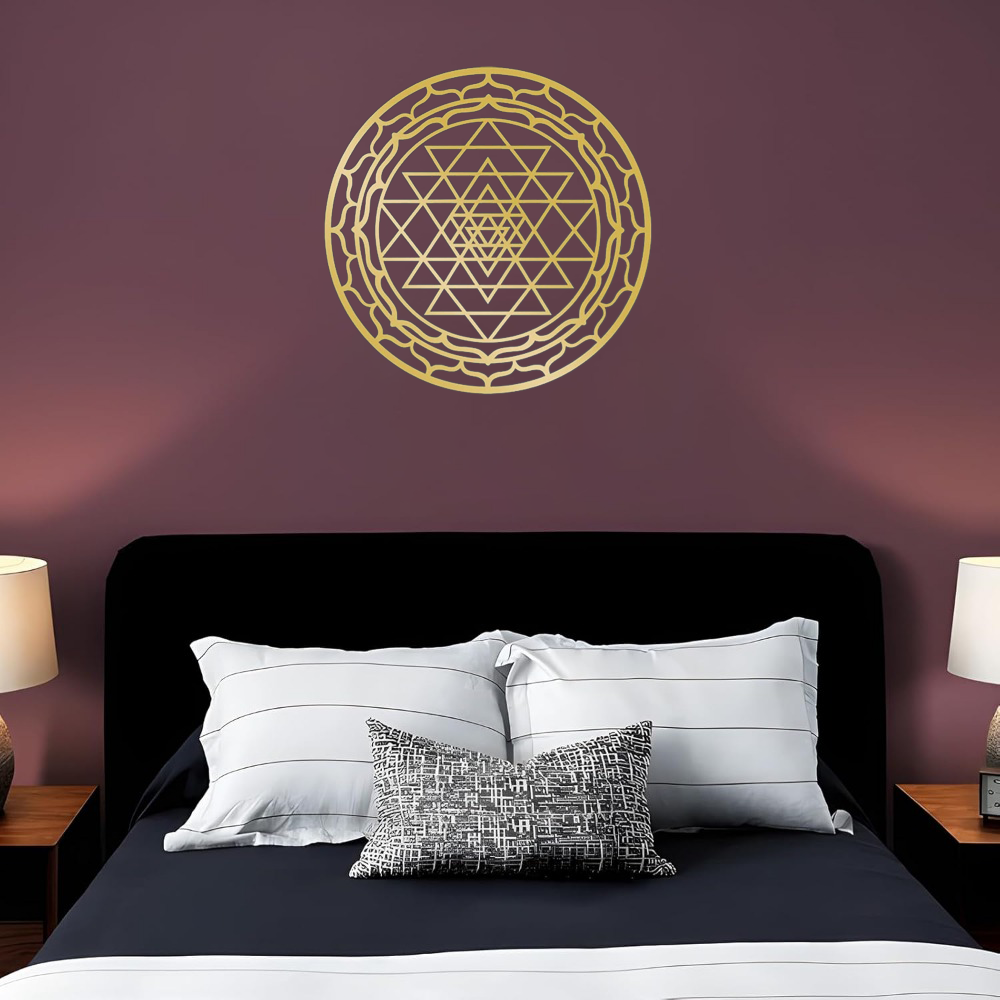 Handcrafted Yantra Mandala Metal Wall Art - Wrought Iron Decor
