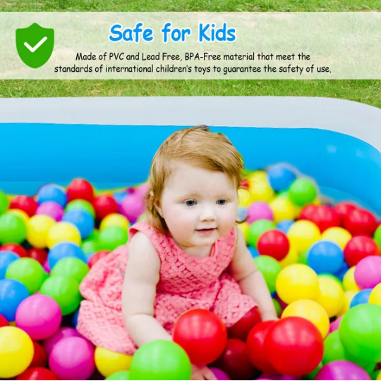 Inflatable Swimming Pool for Kids - 120 Inch Family Play Center - Blue